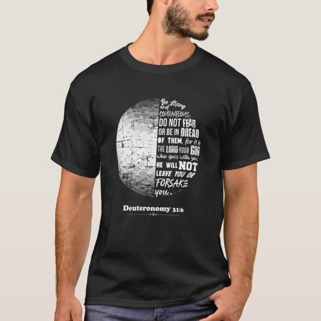 Christian Golf  Deuteronomy 316 Bible Verse Faith  T-Shirt (Front)