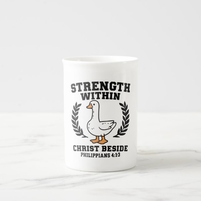 Christian Goose Mug – “Strength Within, Christ Bes (Front)
