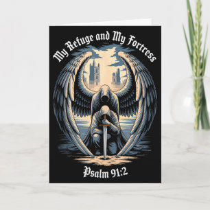 Christian Gothic Guardian Angel Bible Quote Psalm  Card