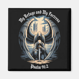 Christian Gothic Guardian Angel Bible Quote Psalm  Magnet