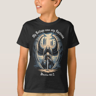 Christian Gothic Guardian Angel Bible Quote Psalm T-Shirt