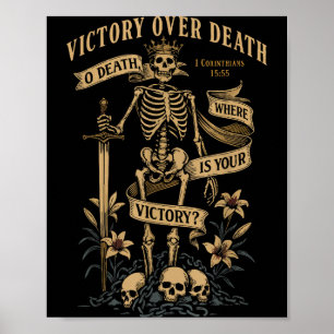 Christian Gothic Vintagecore Skeleton Corinthians Poster