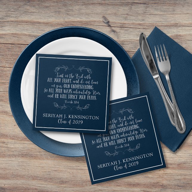 Christian Graduation Bible Verse Typography Napkin (Creator Uploaded)