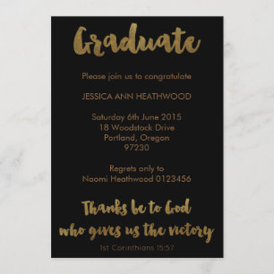 Christian Graduation Invitation - Thanks Be to God