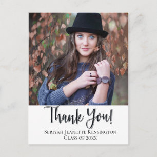 Christian Graduation Thank You Typography Postcard