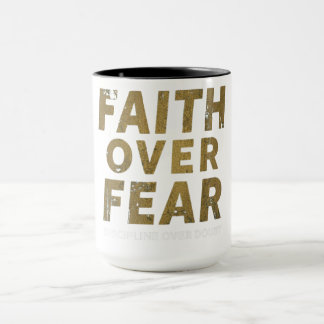Christian Gym Shirt | Faith Over Fear Workout Moti Mug