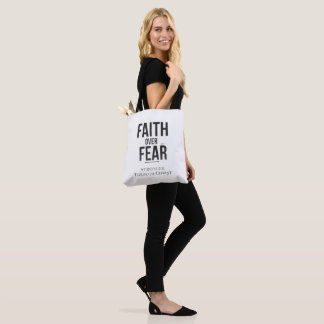Christian Gym Shirt | Faith Over Fear Workout Moti Tote Bag