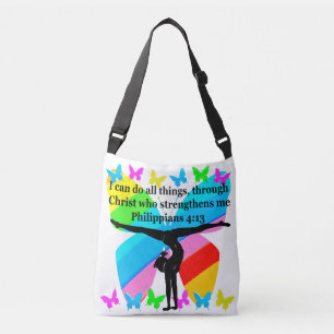CHRISTIAN GYMNAST INSPIRATIONAL BIBLE DESIGN CROSSBODY BAG