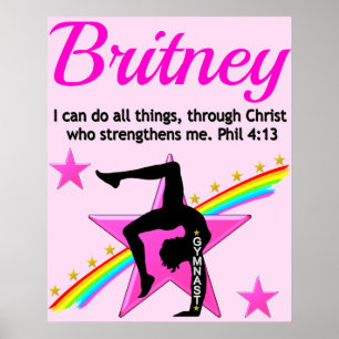 CHRISTIAN GYMNASTICS PERSONALIZED POSTER