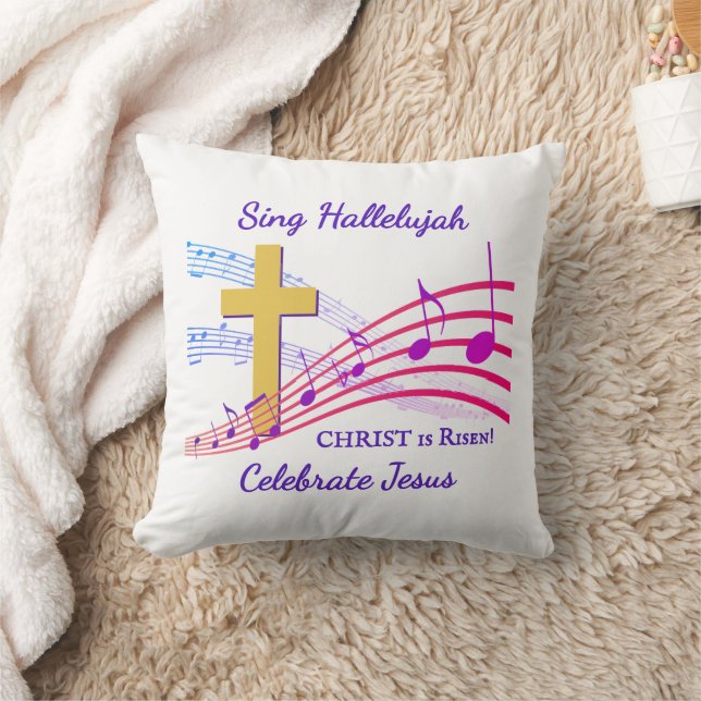 Christian HALLELUJAH CHRIST IS RISEN Easter Cushion (Blanket)