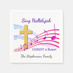 Christian HALLELUJAH CHRIST IS RISEN Easter Napkin