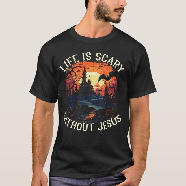 Christian Halloween Jesus Christ Trick Or Treat Ch T-Shirt (Front)