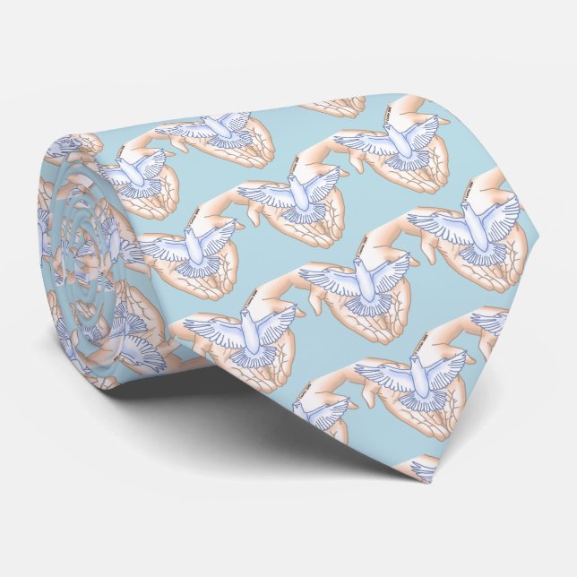 Christian Hands Dove Tie (Rolled)
