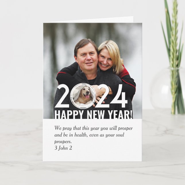 Christian Happy New Year 2024 Photo Holiday Card (Front)