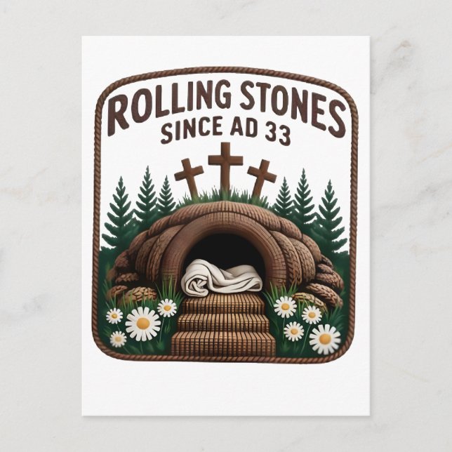 Christian He is Risen Faux Postcard (Front)