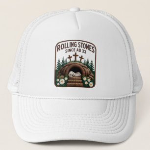 Christian He is Risen Faux Trucker Hat