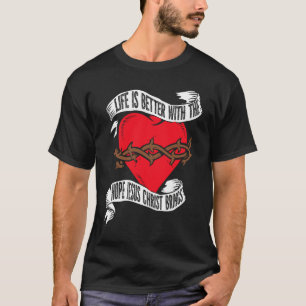 Christian Heart Bible Catholic Religion  Jesus Chr T-Shirt