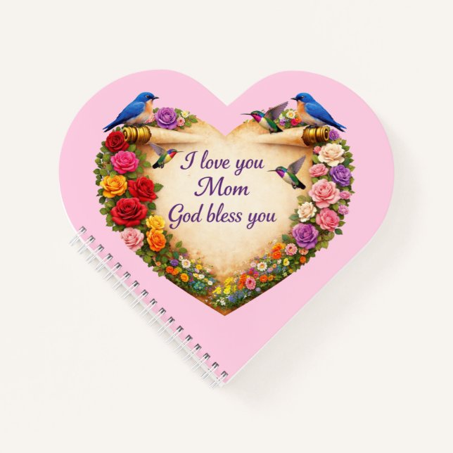 Christian Heart Spiral Notebook for Mum (Front)