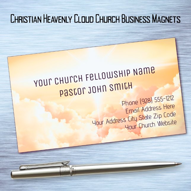 Christian Heavenly Cloud Church Business Magnets (Christian Heavenly Cloud Church Business Magnet)