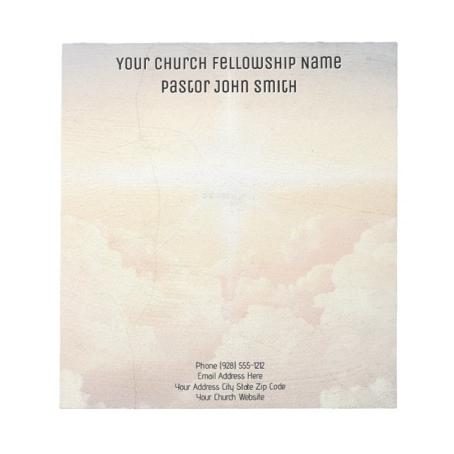 Christian Heavenly Cloud Church Business  Notepad (Front)