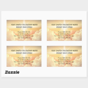 Christian Heavenly Cloud Church Business Rectangular Sticker