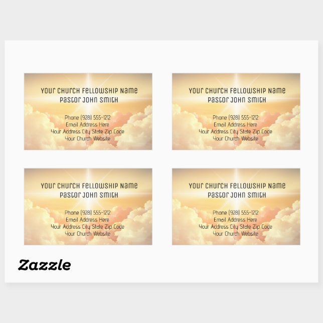 Christian Heavenly Cloud Church Business  Rectangular Sticker (Sheet)