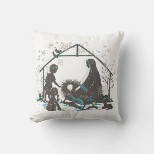 Christian Holy Baby Jesus Christmas Nativity Scene Cushion