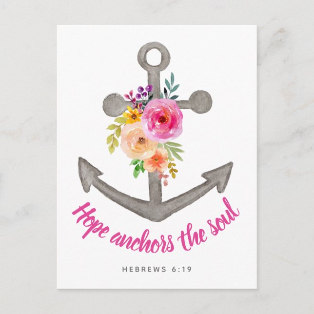 Christian Hope Anchors the Soul Bible Verse Postcard (Front)