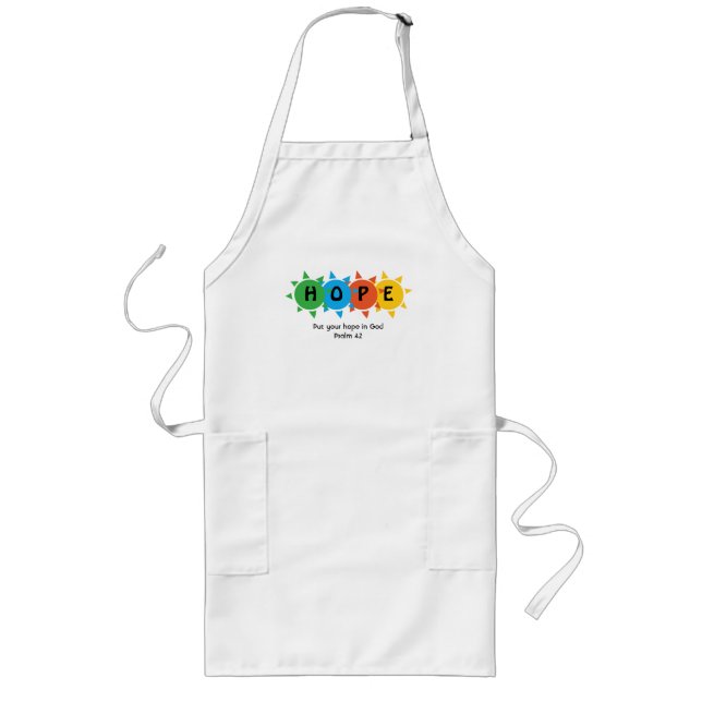 Christian HOPE IN GOD Psalm 42 Personalised Long Apron (Front)