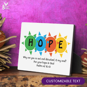 Christian HOPE IN GOD Suicide Prevention CUSTOM Plaque