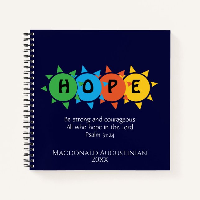 Christian HOPE IN THE LORD Customisable PSALM 31 Notebook (Front)