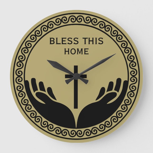 Christian House Blessing Large Clock (Front)