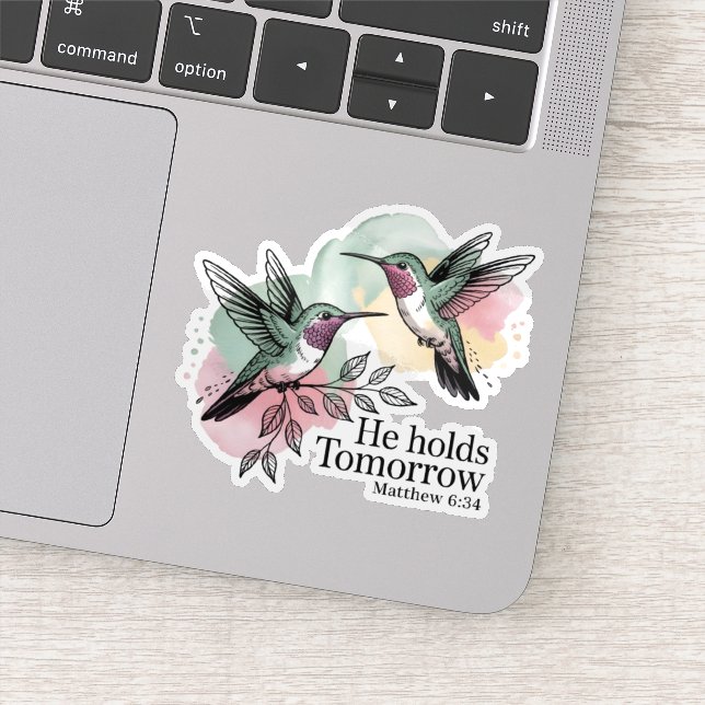 Christian Hummingbird Bible Verse Sticker  (Detail)