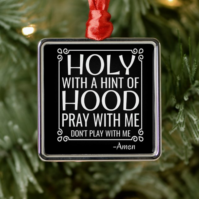 Christian Humour Holy and Hood Metal Tree Decoration (Tree)