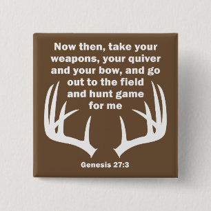 Christian Hunter Hunting Genesis 27:3 15 Cm Square Badge