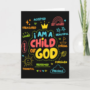 Christian I Am A Child Of God Jesus Faith Kids Tod Card