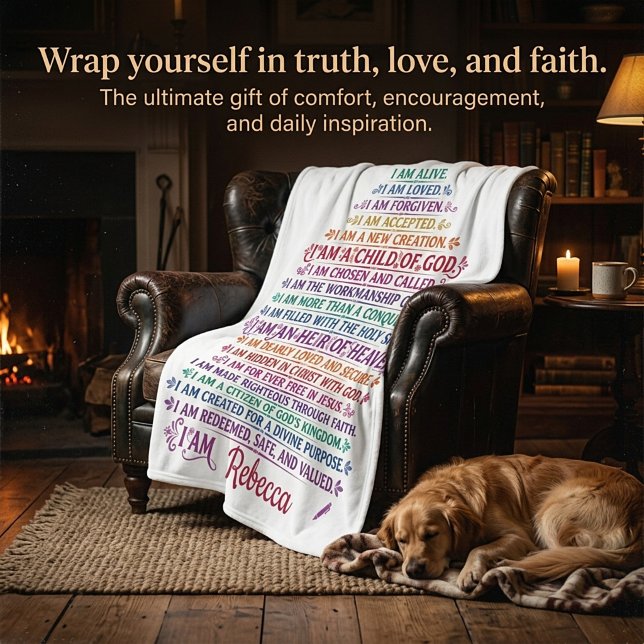 Christian I am , personalised  Fleece Blanket (Creator Uploaded)