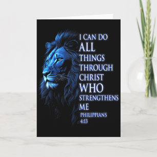 Christian I Can Do All Things Through Christ Lion  Card