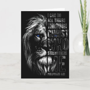 Christian I Can Do All Things Through Christ Lion Card