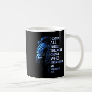Christian I Can Do All Things Through Christ Lion  Coffee Mug