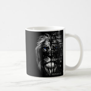 Christian I Can Do All Things Through Christ Lion  Coffee Mug