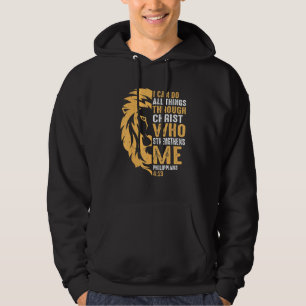 Christian I Can Do All Things Through Christ Lion Hoodie
