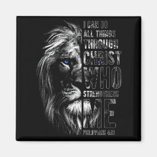 Christian I Can Do All Things Through Christ Lion  Magnet