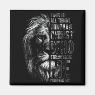 Christian I Can Do All Things Through Christ Lion  Magnet