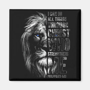 Christian I Can Do All Things Through Christ Lion  Magnet