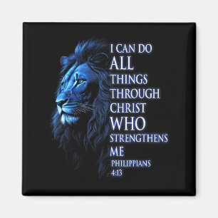 Christian I Can Do All Things Through Christ Lion  Magnet