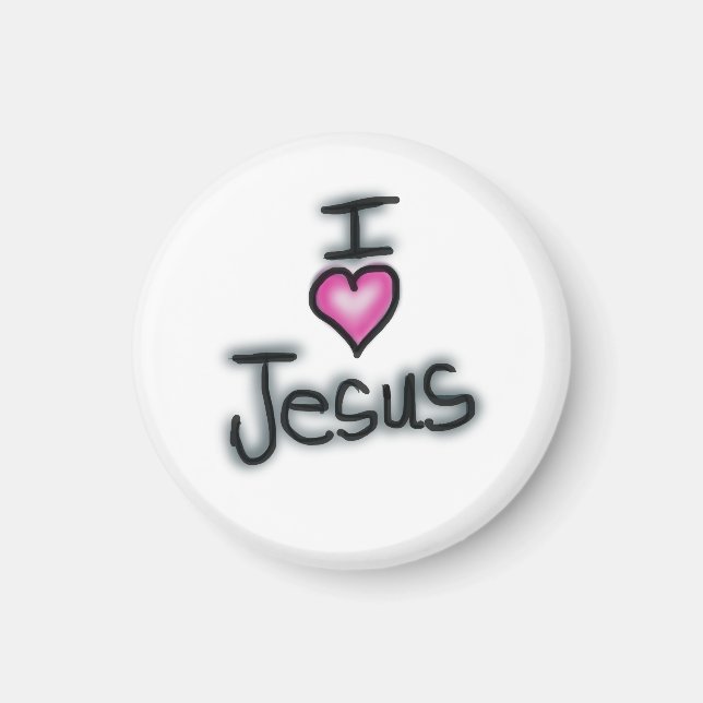 Christian I Heart Jesus I Love Jesus White  Magnet (Front)