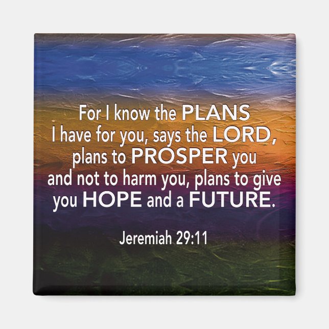 Christian | I KNOW THE PLANS | Jeremiah 29:11 Magnet (Front)