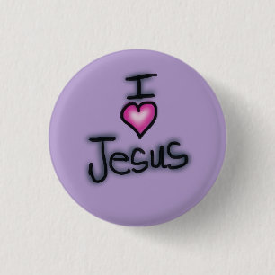 Christian I Love Jesus I Heart Jesus 3 Cm Round Badge