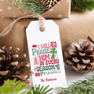 Christian I Will Praise Him Custom Name Christmas Gift Tags
